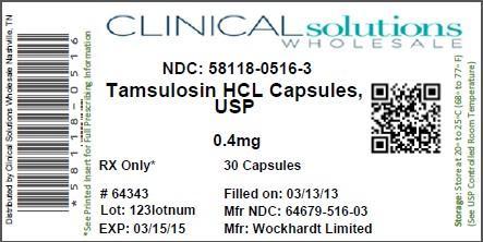Tamsulosin Hydrochloride 0.4mg label