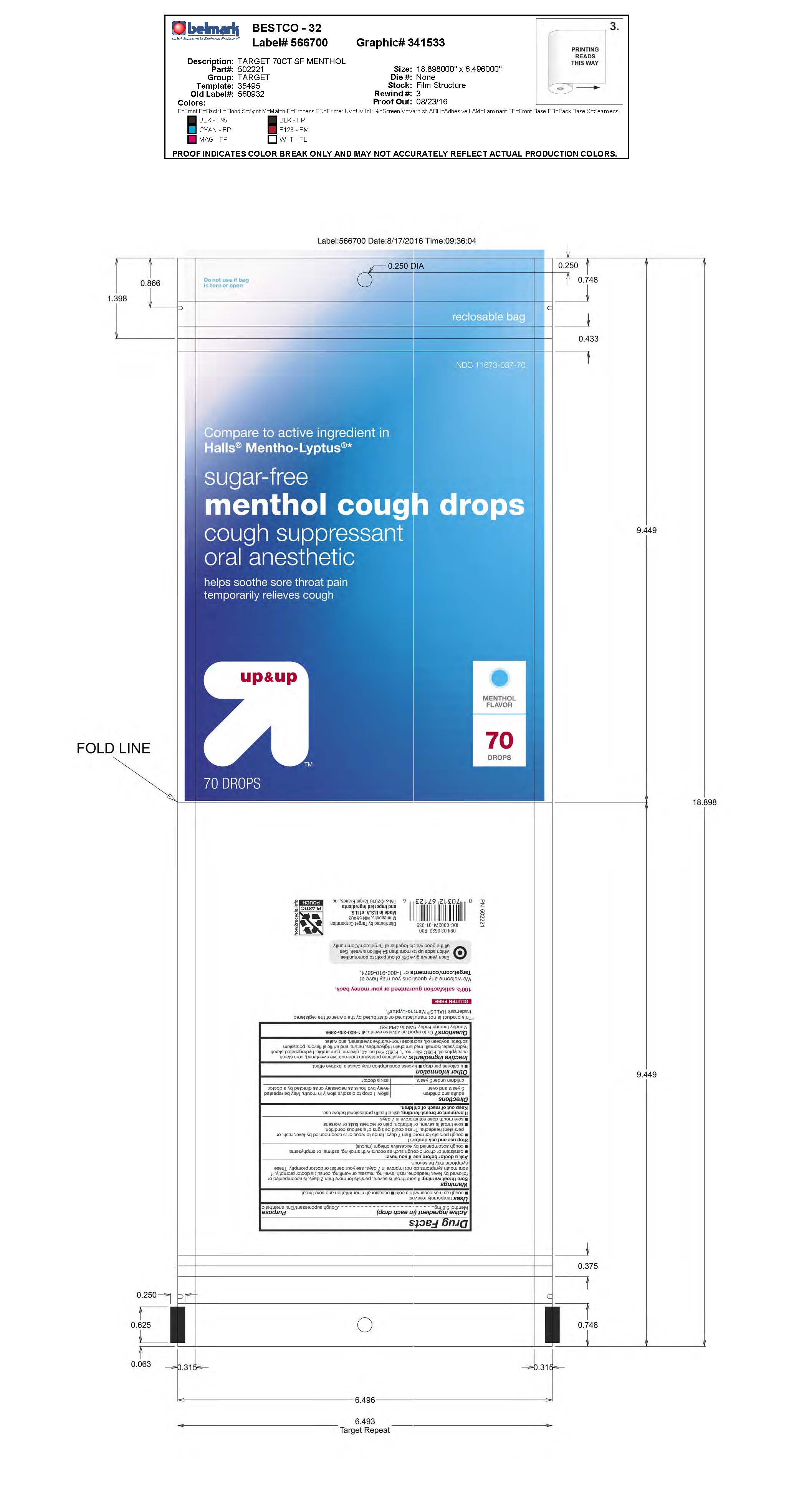 Target SF Menthol 70ct Cough Drops