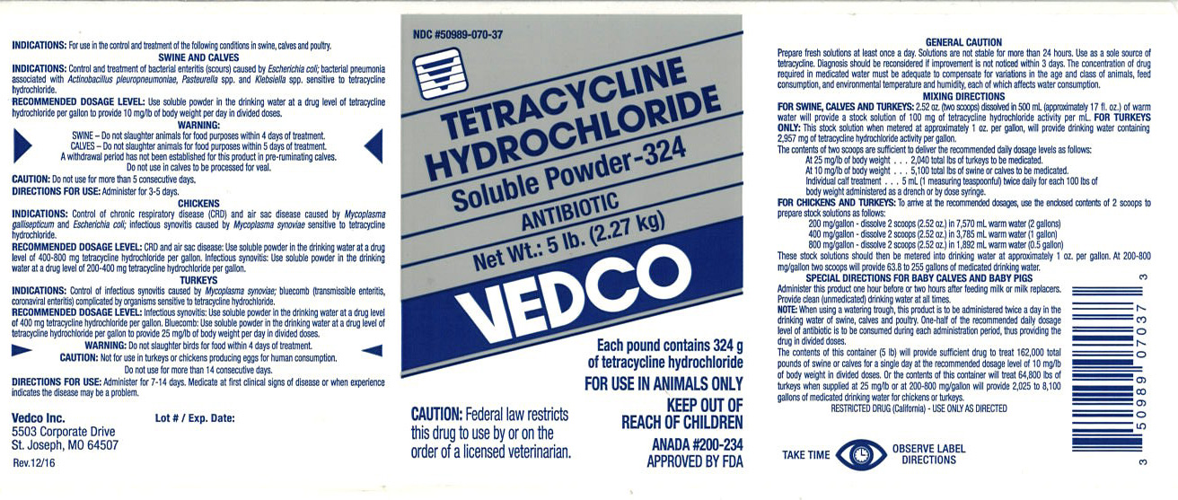 Tetrasol 5lbs VEDCO Label