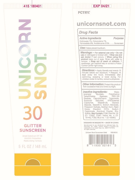 Unicorn Snot Sunscreen Gold