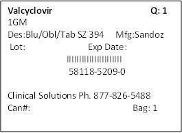 valacyclovir 1gm 1 count label