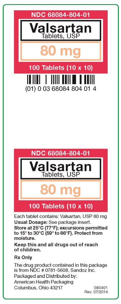 Valsartan Tablets, USP 80 mg Label