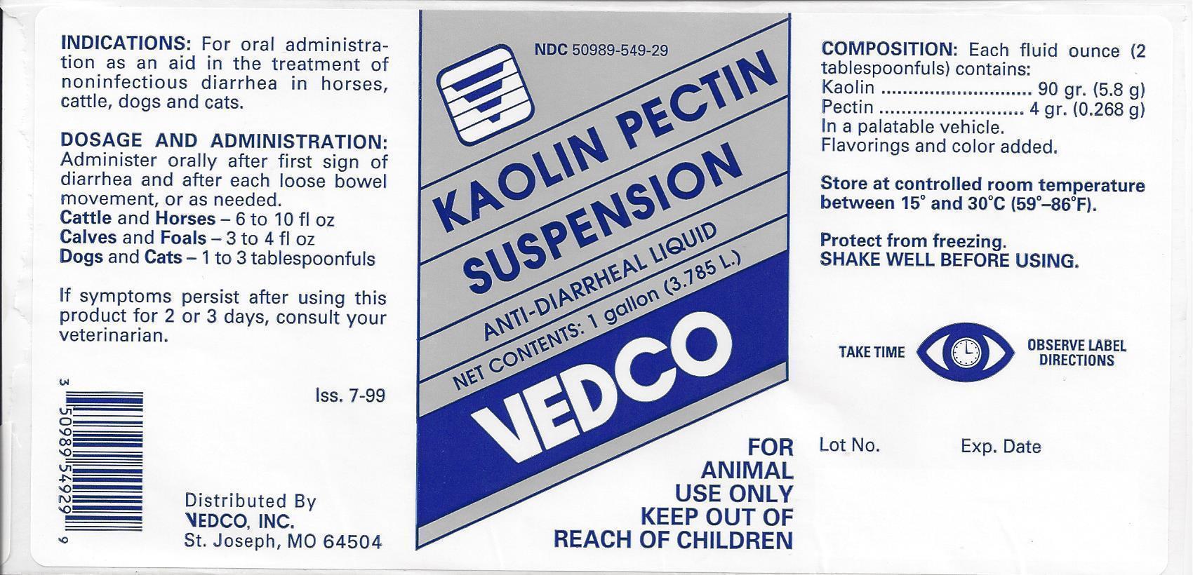 Vedco Kaolin Pectin Suspension 3.785L