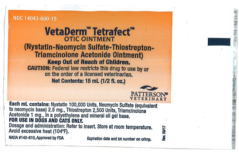 VetaDERM Terafect 15mL Label