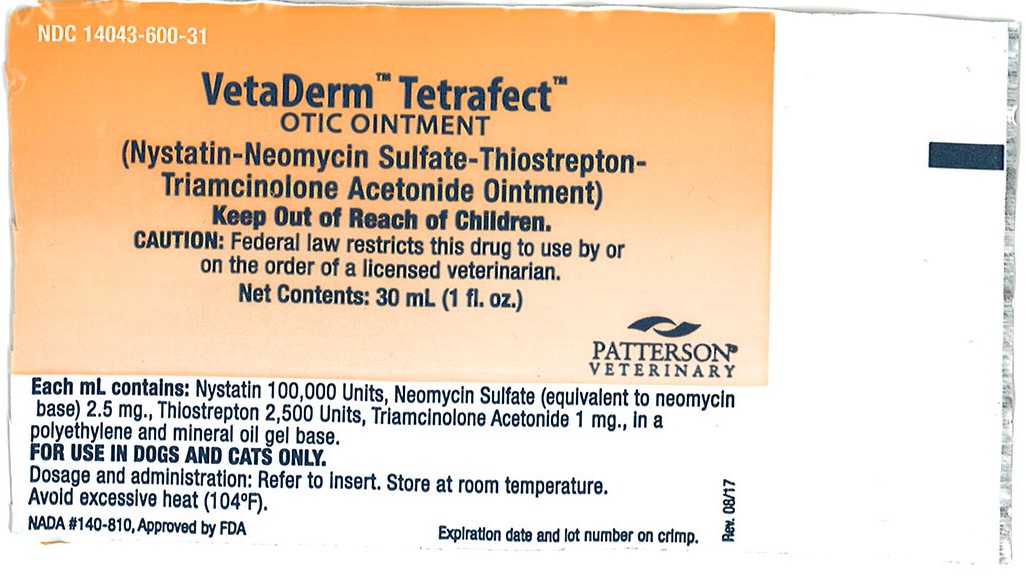 VetaDERM Terafect 30 mL Label