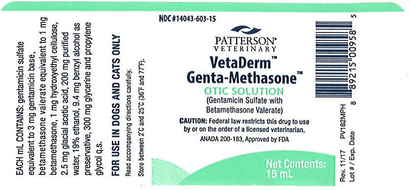 VetaDerm Genta Methasone Otic Solution 15mL Label