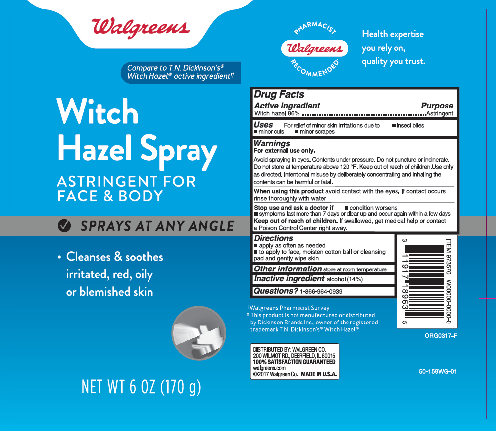 Walgreens Witch Hazel Spray Label