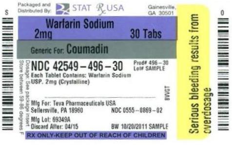 Warfarin Sod 2 mg Label Image