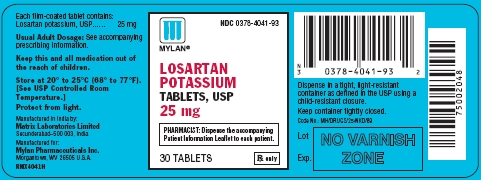 Losartan Potassium Tablets 25 mg Bottles