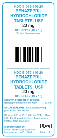 Benazepril Hydrochloride 20 mg Tablets Unit Carton Label