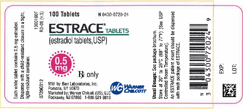ESTRACE Tablets- 100 tablets. 0.5 mg