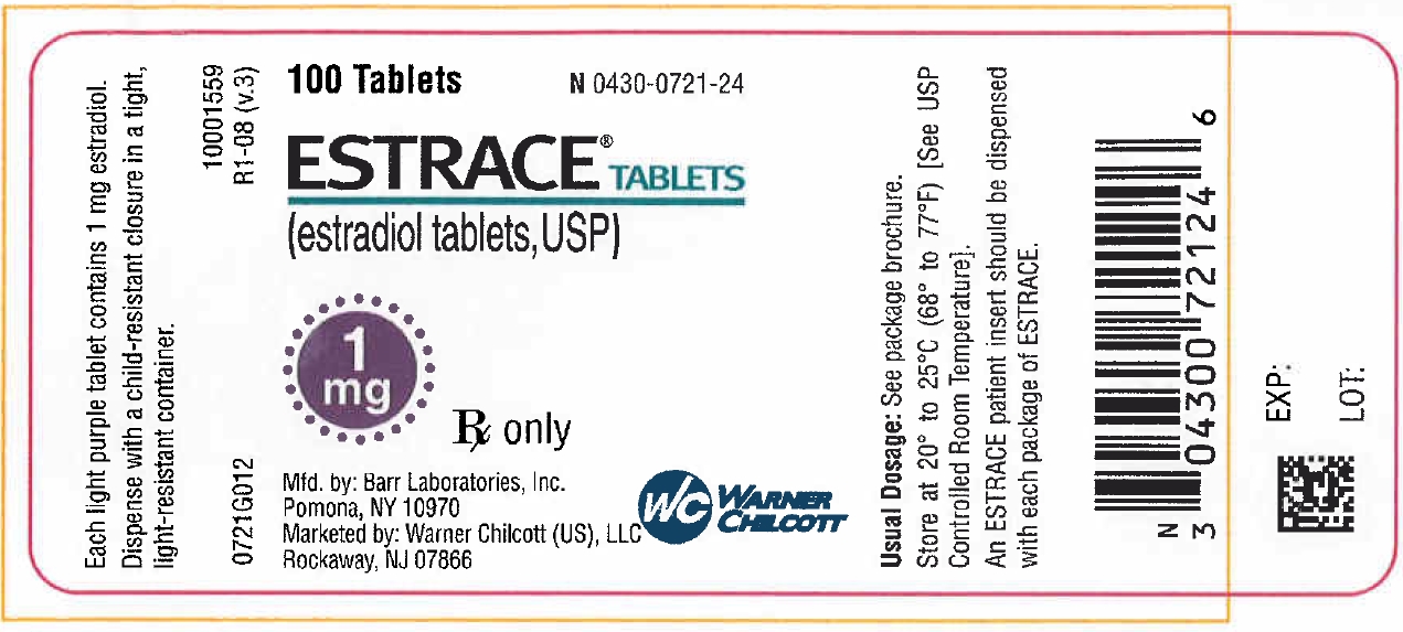 ESTRACE Tablets- 100 tablets. 1 mg