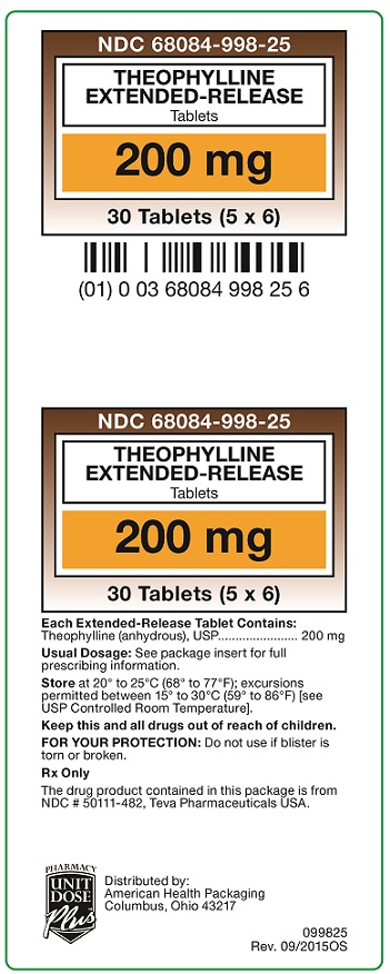 Theophylline Extended-Release Tablets 200 mg Label