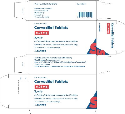 Carvedilol Tablets, 6.25 mg 60s carton