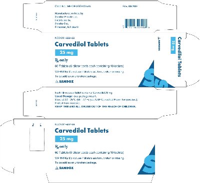 Carvedilol Tabelts, 25 mg Carton 