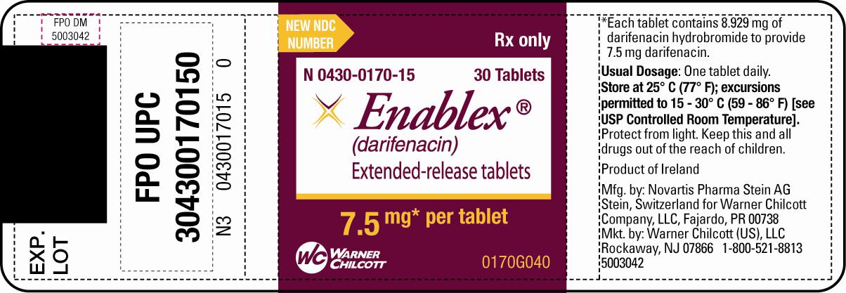 Enablex - 7.5 mg - 30 tablets label