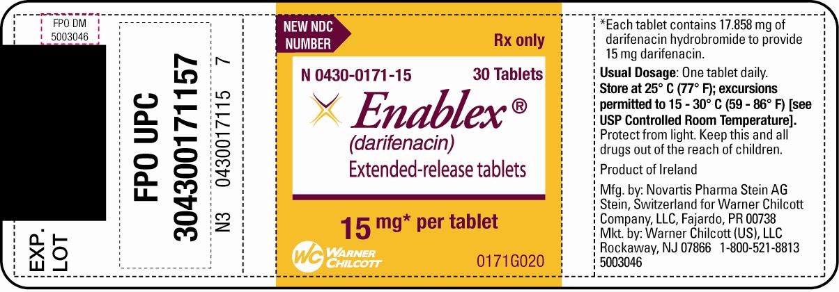 Enablex - 15 mg - 30 tablets label