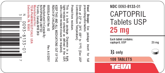 Captopril Tablets USP 25 mg 100s Label
