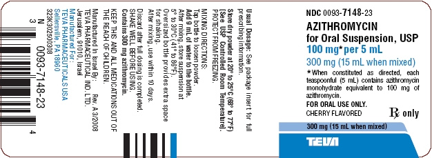 Azithromycin FOS USP 100 mg per 5 mL - 15 mL Label