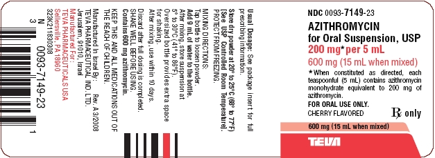 Azithromycin FOS USP 200 mg per 5 mL - 15 mL Label