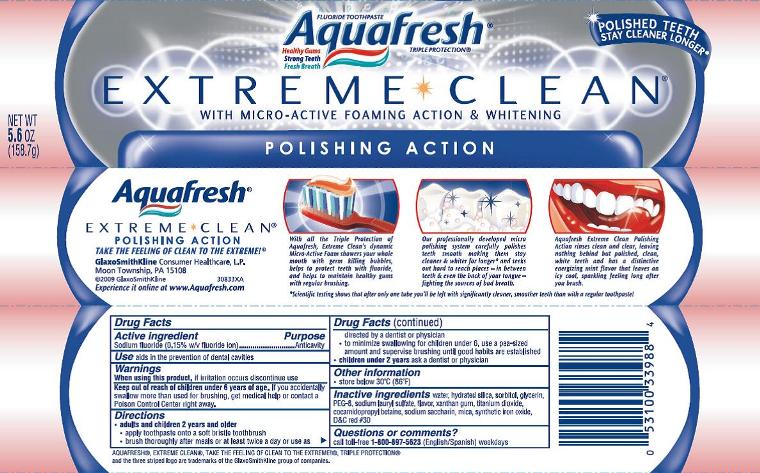 Aquafresh Extreme Clean Polishing Action carton