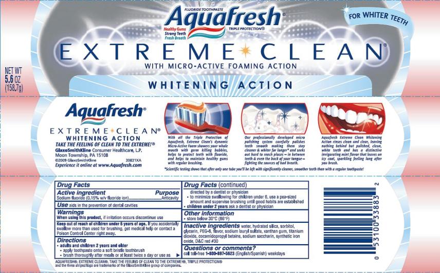 Aquafresh Extreme Clean Whitening Action carton
