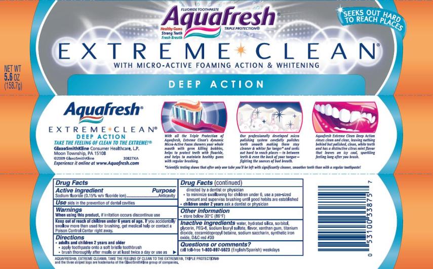Aquafresh Extreme Clean Deep Action carton