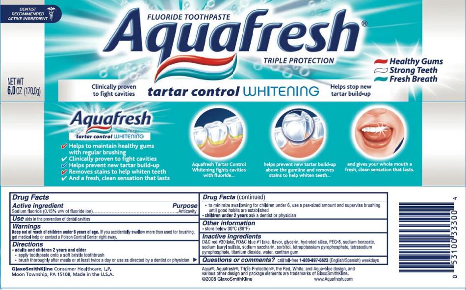 Aquafresh Tartar Control Whitening carton