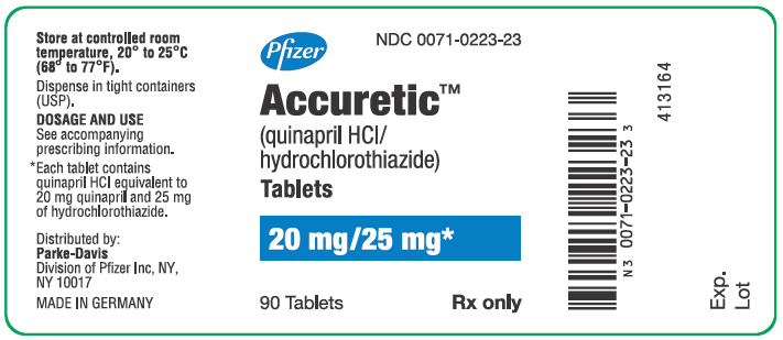PRINCIPAL DISPLAY PANEL - 20 mg/25 mg Tablet Bottle Label