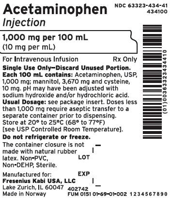 PACKAGE LABEL - PRINCIPAL DISPLAY – Acetaminophen 100 mL Bag Label
