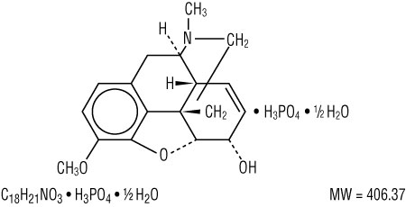 This is an image of the structural formula of Codeine phosphate.
