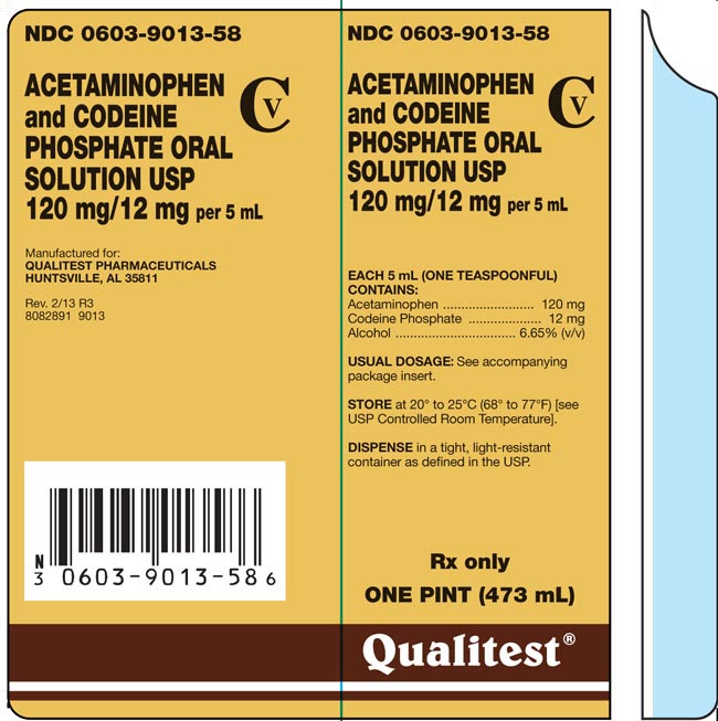 This is an image of the 16 oz label of Acetaminophen and Codeine Phosphate Oral Solution USP 120 mg/12 mg per 5 mL.