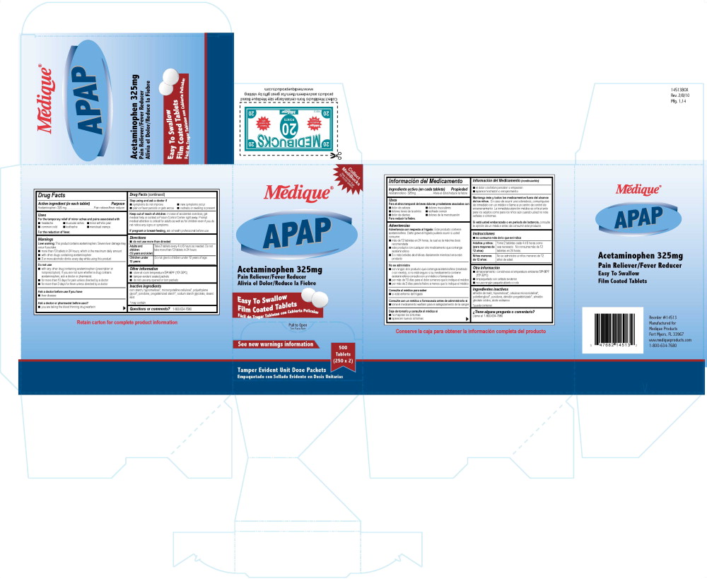 145R Medique APAP 325 mg Label
