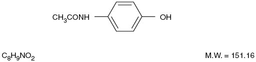 This is an image of the structural formula of Acetaminophen.