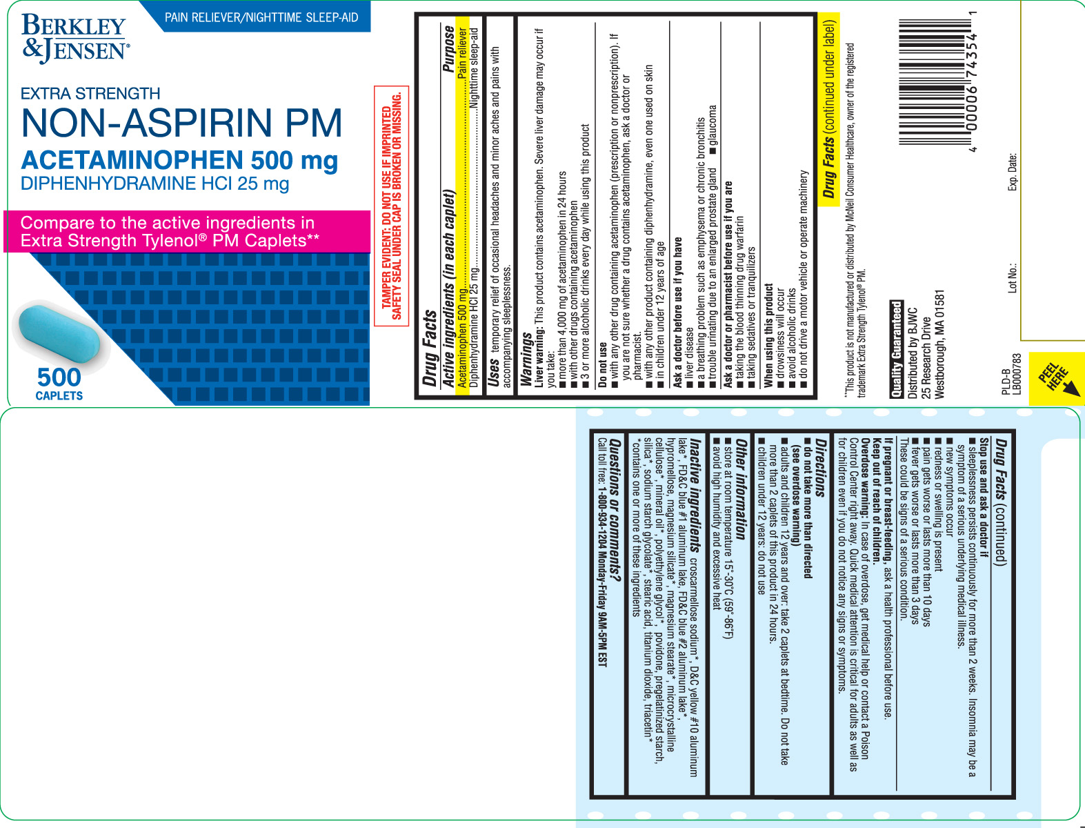 Acetaminophen 500 mg, Diphenhydramine 25 mg