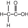 This is an image of the structural formula for acetic acid.