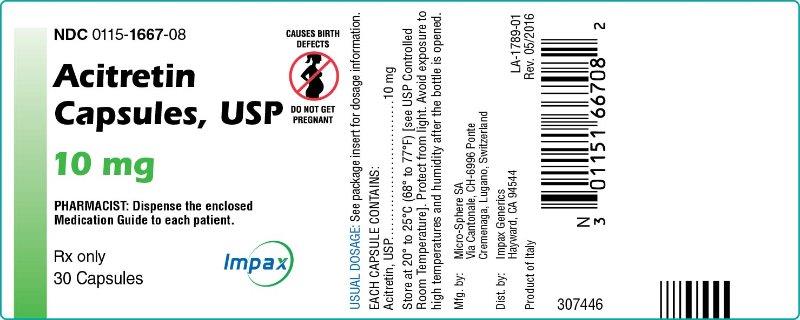 Acitretin Capsules, USP 1- 10 mg - 30 Capsules