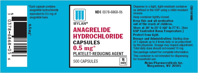 Anagrelide Hydrochloride Capsules 0.5 mg Bottles