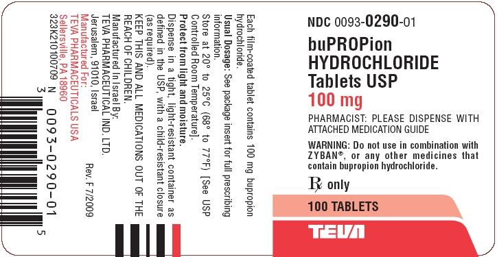 Bupropion Hydrochloride Tablets USP 100 mg 100s Label