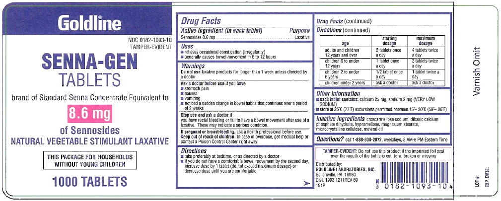 Senna-Gen Tablets 8.6 mg 1000s Label