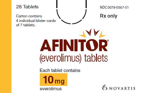 PRINCIPAL DISPLAY PANEL
Package Label – 5 mg
Rx Only		NDC 0078-0566-51
Afinitor® (everolimus) Tablets
Each tablet contains
5 mg everolimus
28 Tablets
Carton contains 4 individual blister cards of 7 tablets.
