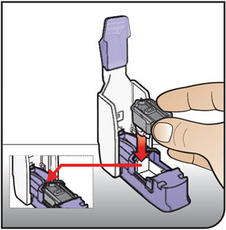 Image of cartridge being placed into inhaler