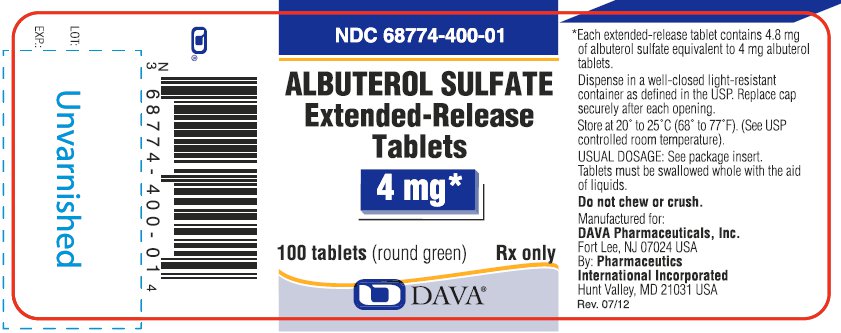 Principle Display Panel - Albuterol Sulfate 4 mg Extended-Release Tablets 100 ct bottle