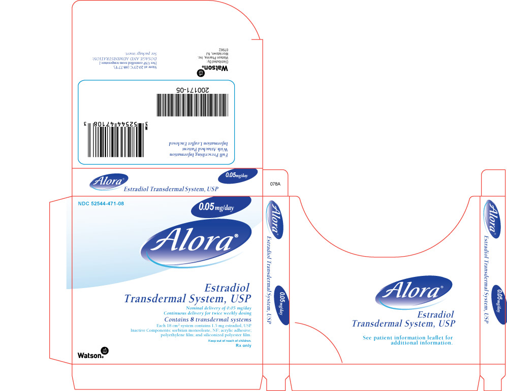 Alora®Estradiol Transdermal System, USP NDC 52544-471-08 Carton of 8 systems 0.05 mg/day