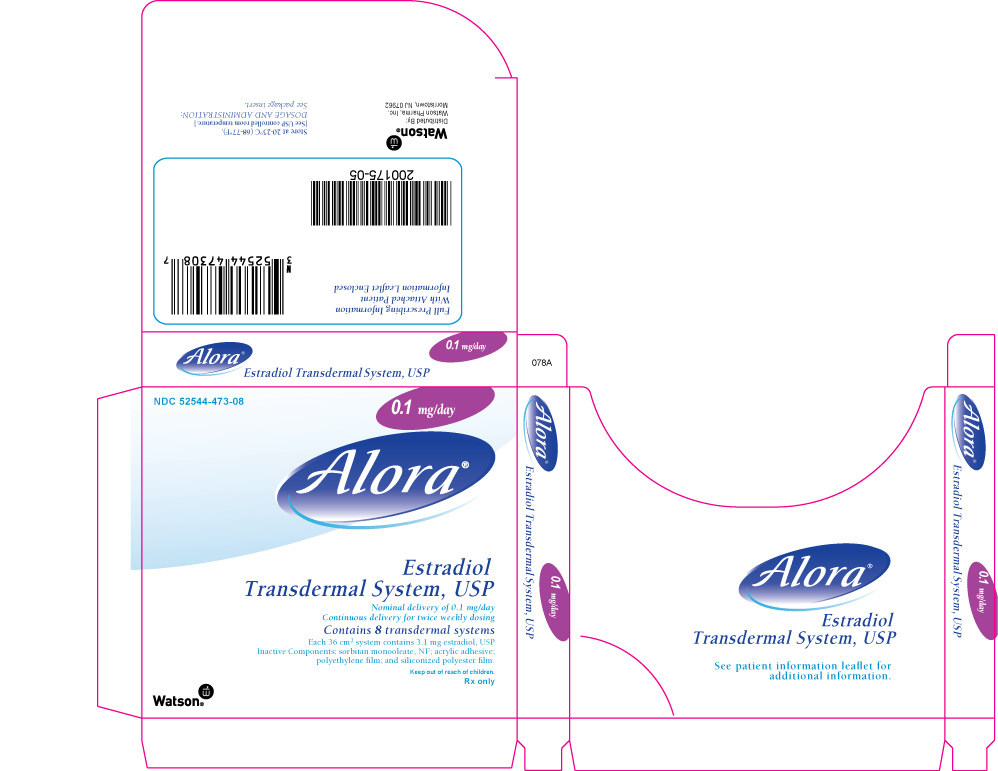 Alora®Estradiol Transdermal System, USP NDC 52544-473-08 Carton of 8 systems 0.1 mg/day