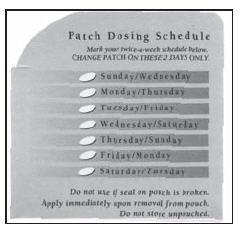 Patch dosing schedule.