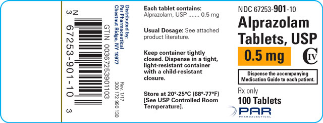 Image of the label for Alprazolam Tablets, USP 0.5 mg 100 Tablets