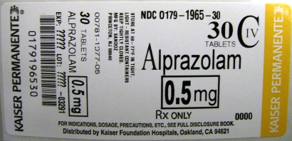 Alprazolam 0.5 mg Label- Bottle of 30's