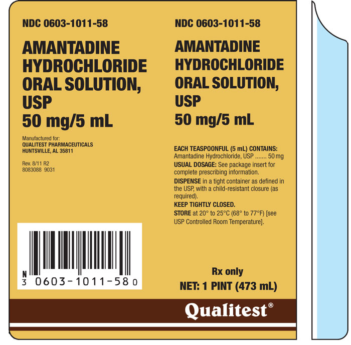 This is an image of the label for Amantadine Hydrochloride Oral Solution, USP 473 mL.