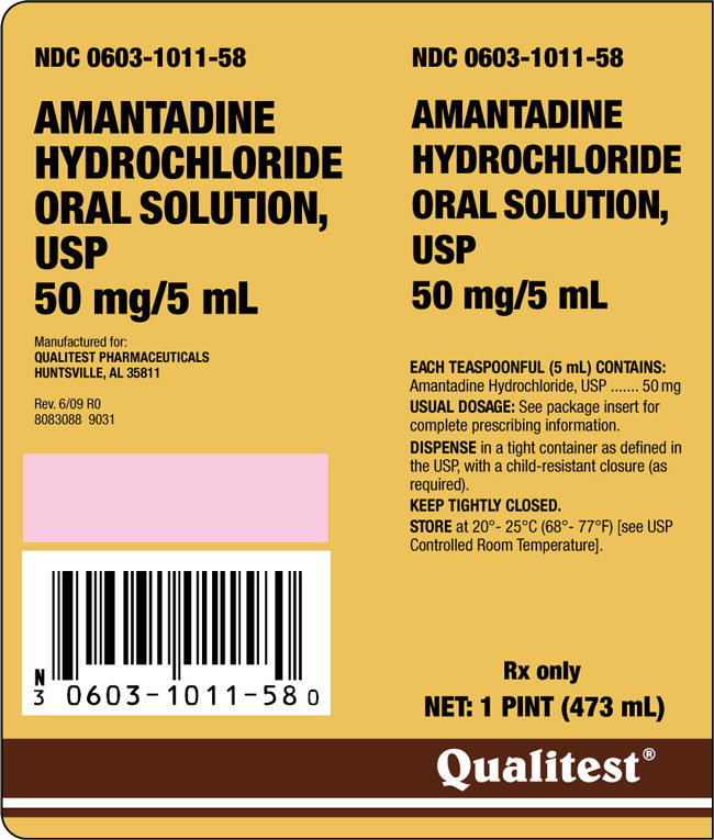 This is an image of Amantadine Hydrochloride Oral Solution, USP Pint Label.